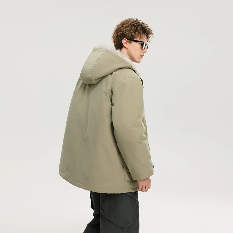 Herren Gefütterte Winterparka mit Kunstfellkapuze und Thermofutter, wind- und wasserabweisend Nord Taschen