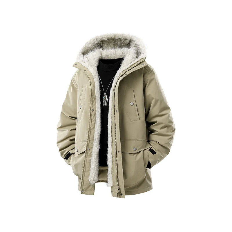 Herren Gefütterte Winterparka mit Kunstfellkapuze und Thermofutter, wind- und wasserabweisend Nord Taschen