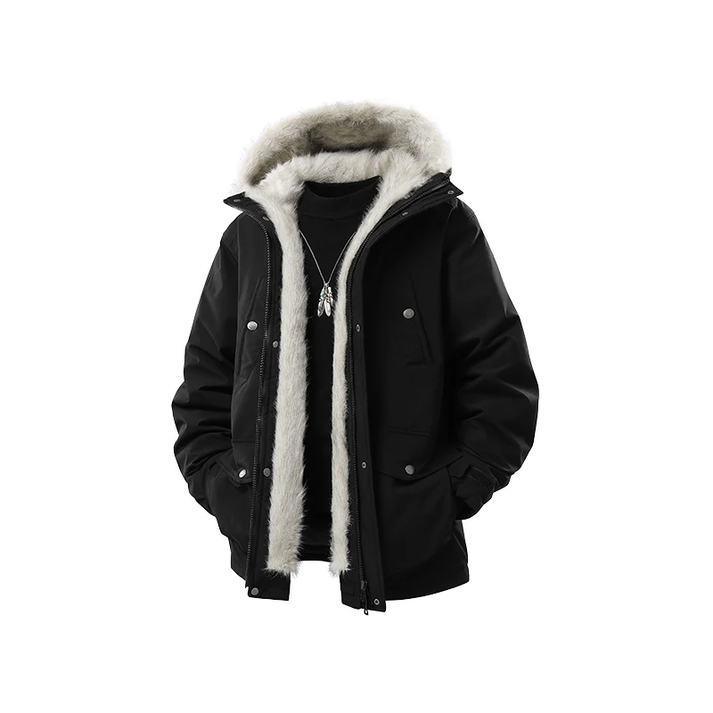 Herren Gefütterte Winterparka mit Kunstfellkapuze und Thermofutter, wind- und wasserabweisend Nord Taschen