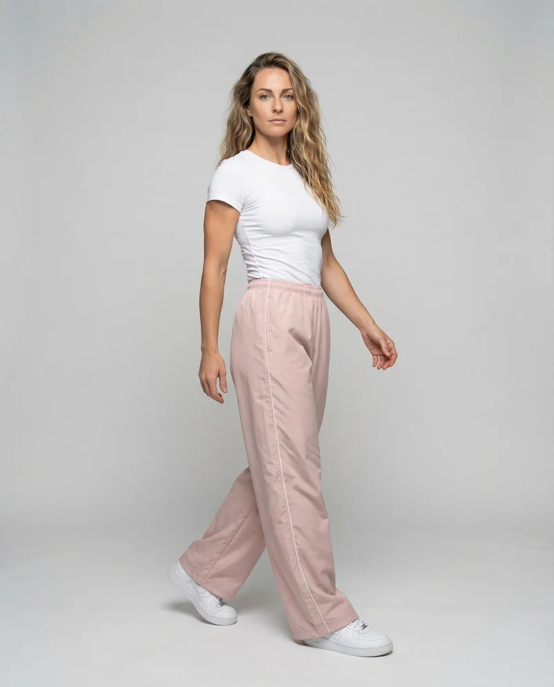 Damen Nylon-Trainingshose Verstellbare Saumkordeln