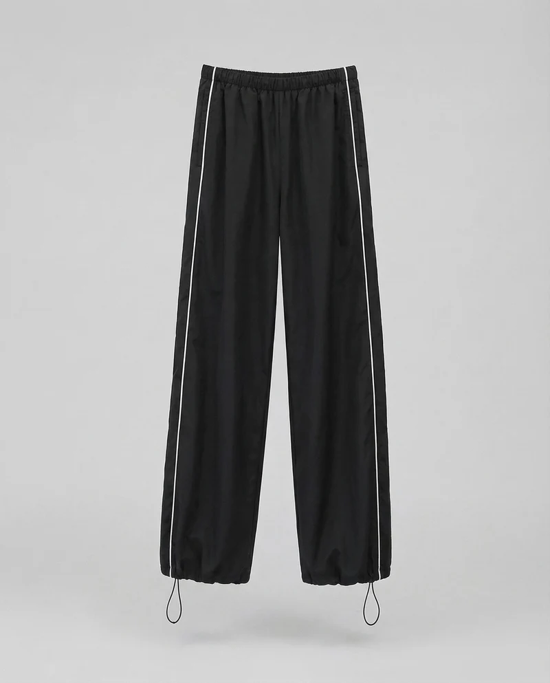 Damen Nylon-Trainingshose Verstellbare Saumkordeln