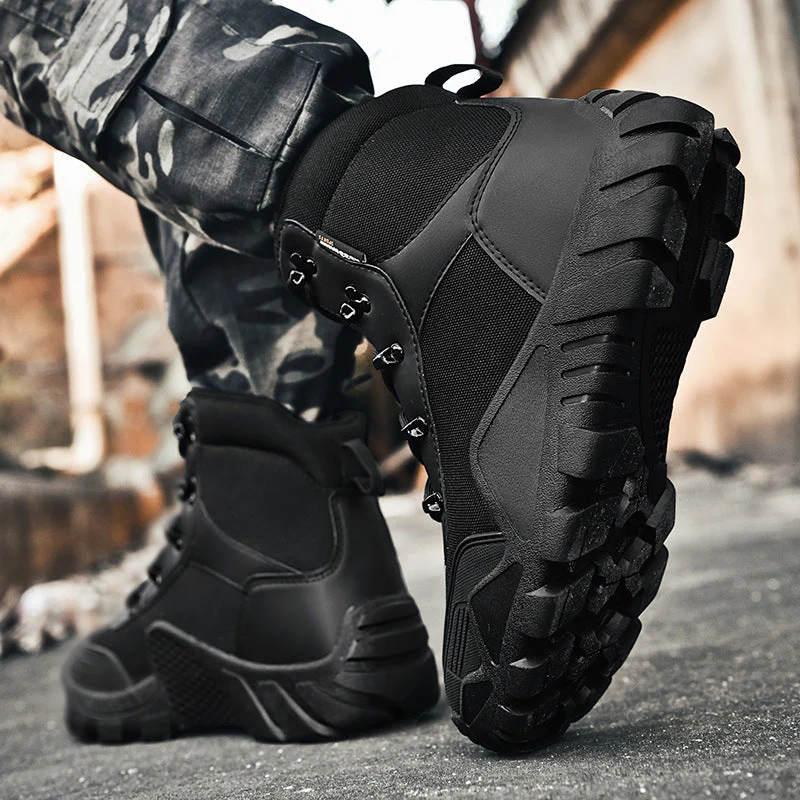Herren taktische Stiefel mit verstärktem Knöchelschutz und rutschfester Sohle
