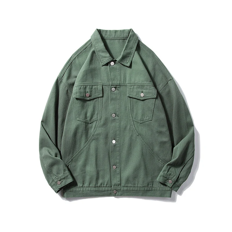 Herren Oversized Canvas Utility-Jacke mit Druckknopffront, aufgesetzten Brusttaschen und Raglanärmeln Nord Taschen