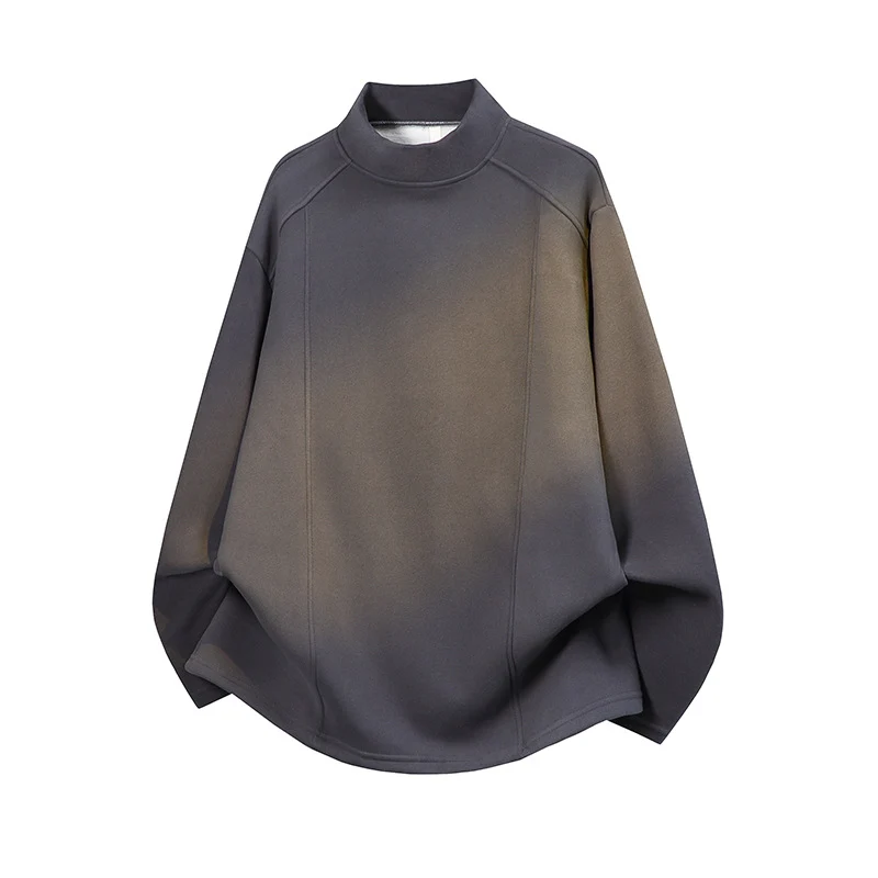 Herren Oversize Stehkragen-Sweatshirt mit Raglanärmeln und dezentem Farbverlauf Nord Taschen