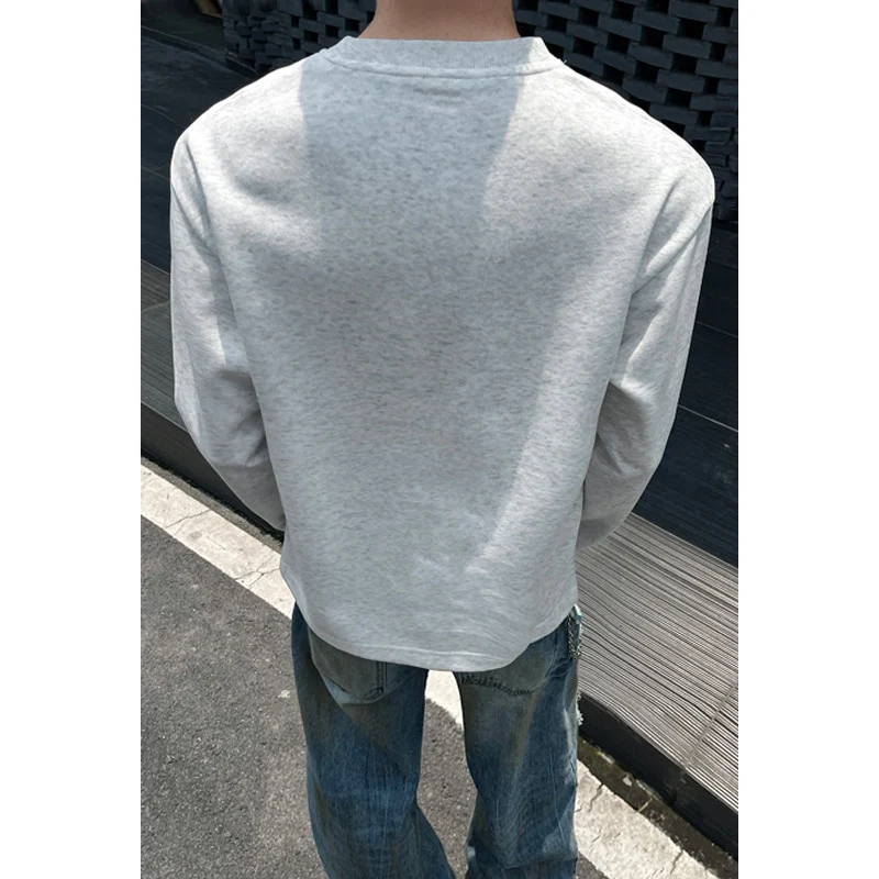 Herren Oversize-Rundhals-Sweatshirt mit überschnittener Schulter und dekorativen Steppnähten Nord Taschen