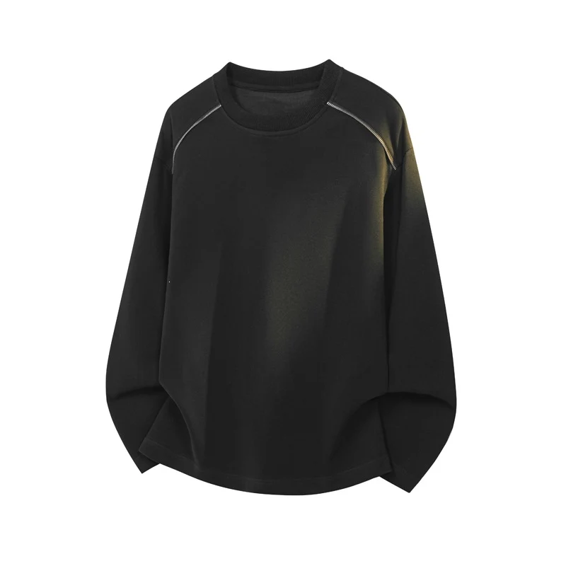 Herren Oversize-Rundhals-Sweatshirt mit überschnittener Schulter und dekorativen Steppnähten Nord Taschen