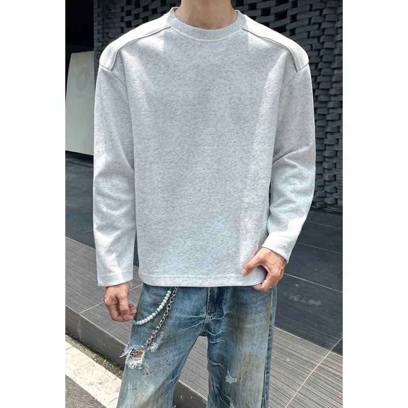 Herren Oversize-Rundhals-Sweatshirt mit überschnittener Schulter und dekorativen Steppnähten Nord Taschen