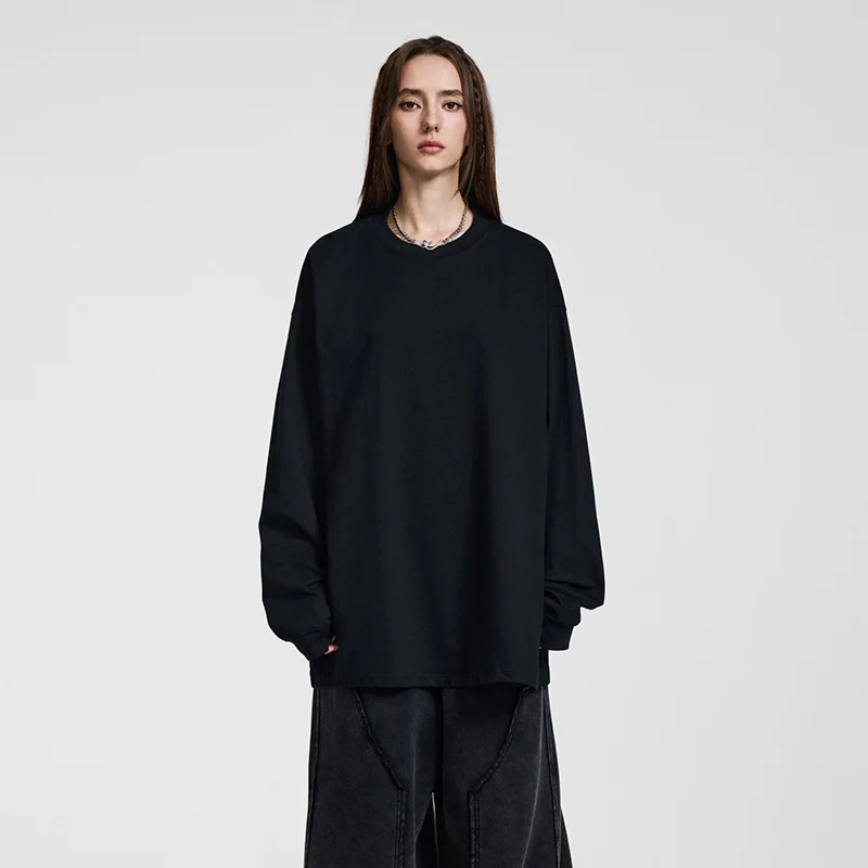 Herren Oversize-Langarmshirt mit überschnittener Schulter und Rundhalsausschnitt Nord Taschen