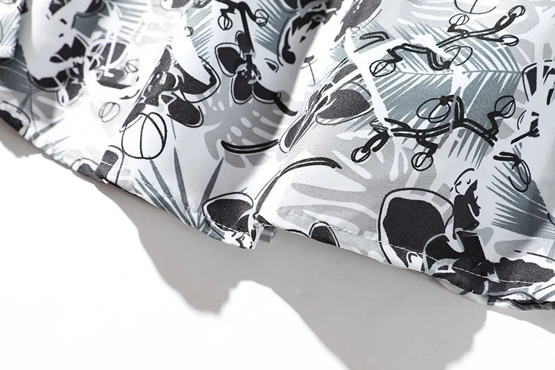 Herren Oversize-Knopfhemd mit grafischem Allover-Print und lockerem Relaxed-Schnitt Nord Taschen