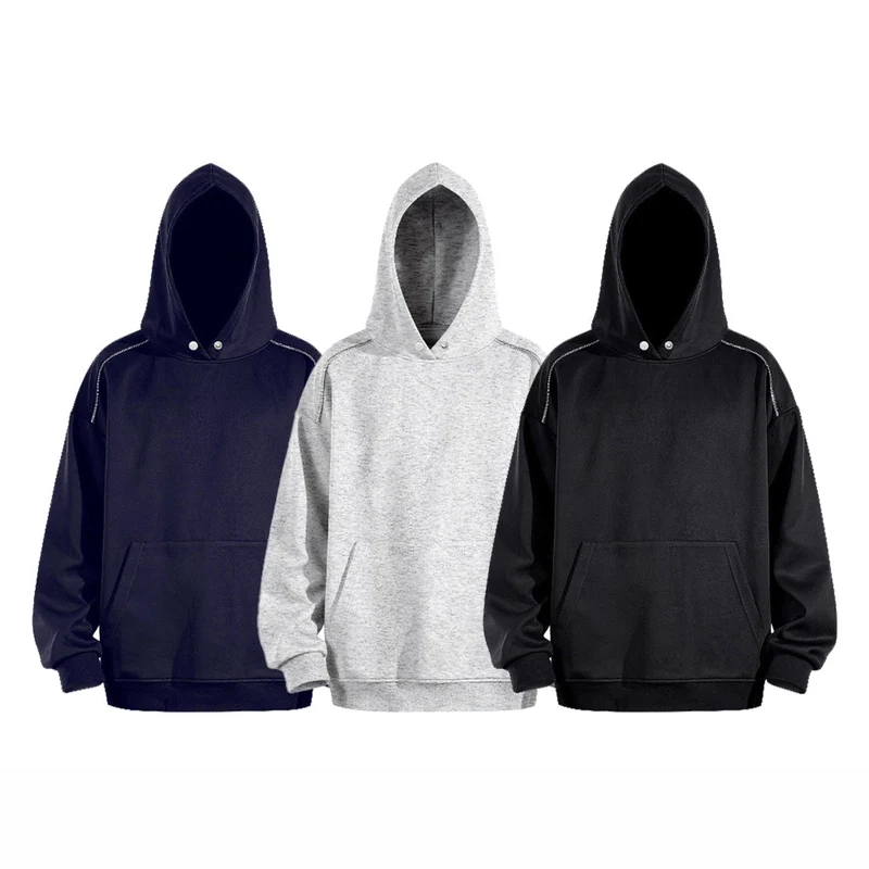 Herren Oversize-Kapuzenpullover mit Kängurutasche und Raglanärmeln Nord Taschen