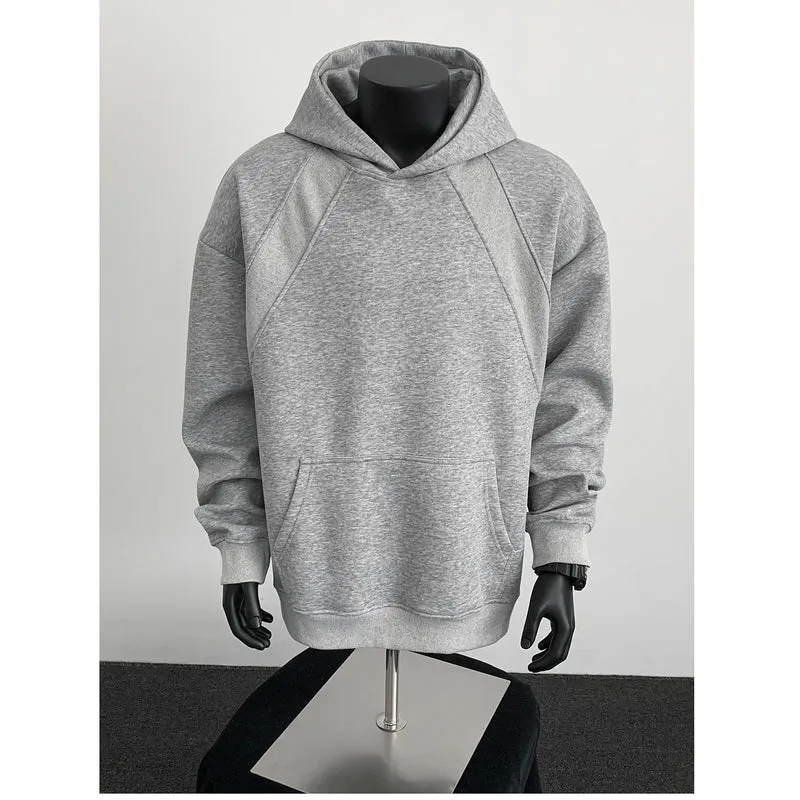 Herren Oversize-Kapuzenpullover mit diagonalem Einsatz und Kängurutasche Nord Taschen