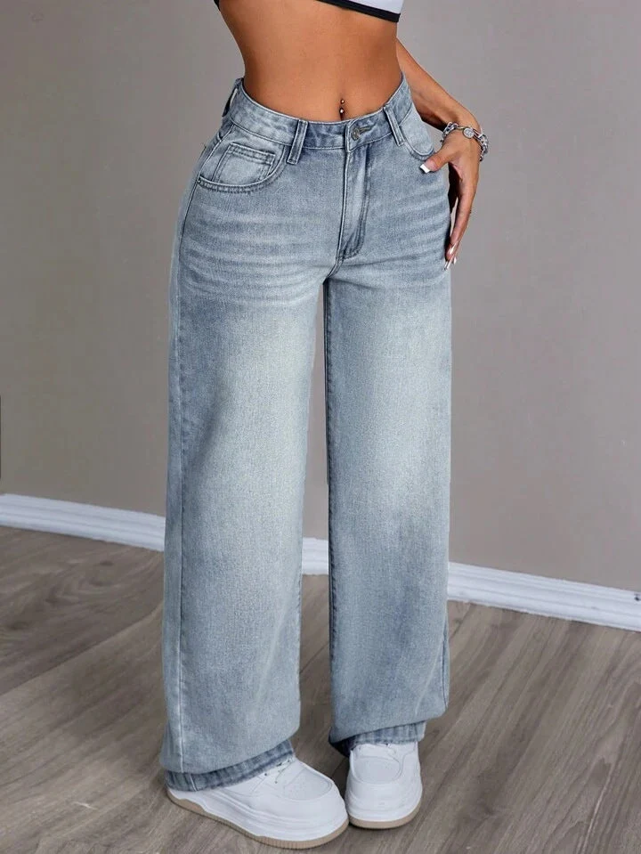 Damen Weite Jeanshose im Vintage-Stil - Vittorelli