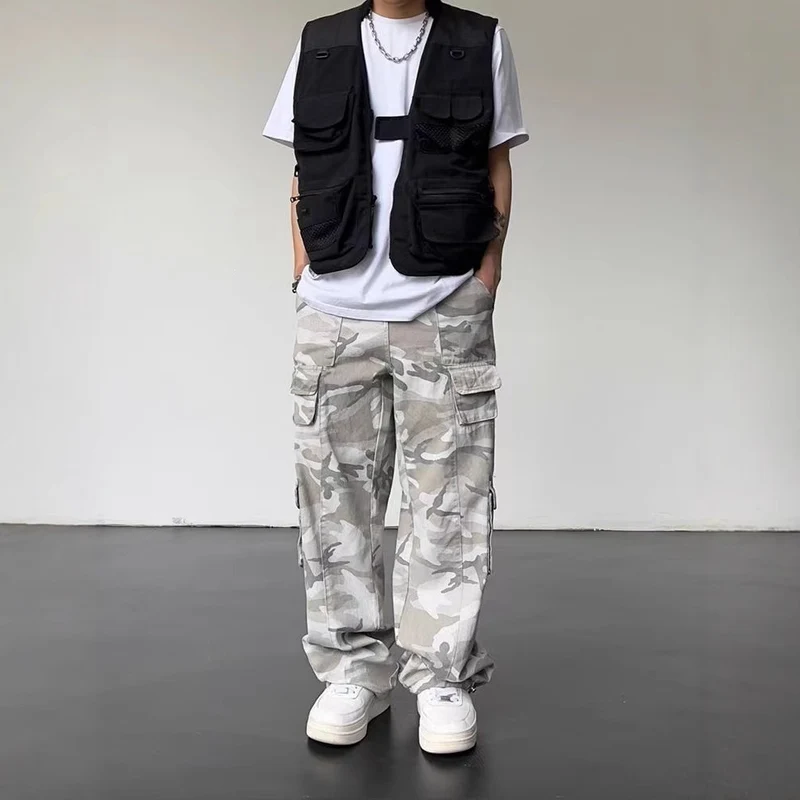 Herren Camouflage Cargo-Hose mit lockerer Passform Nord Taschen