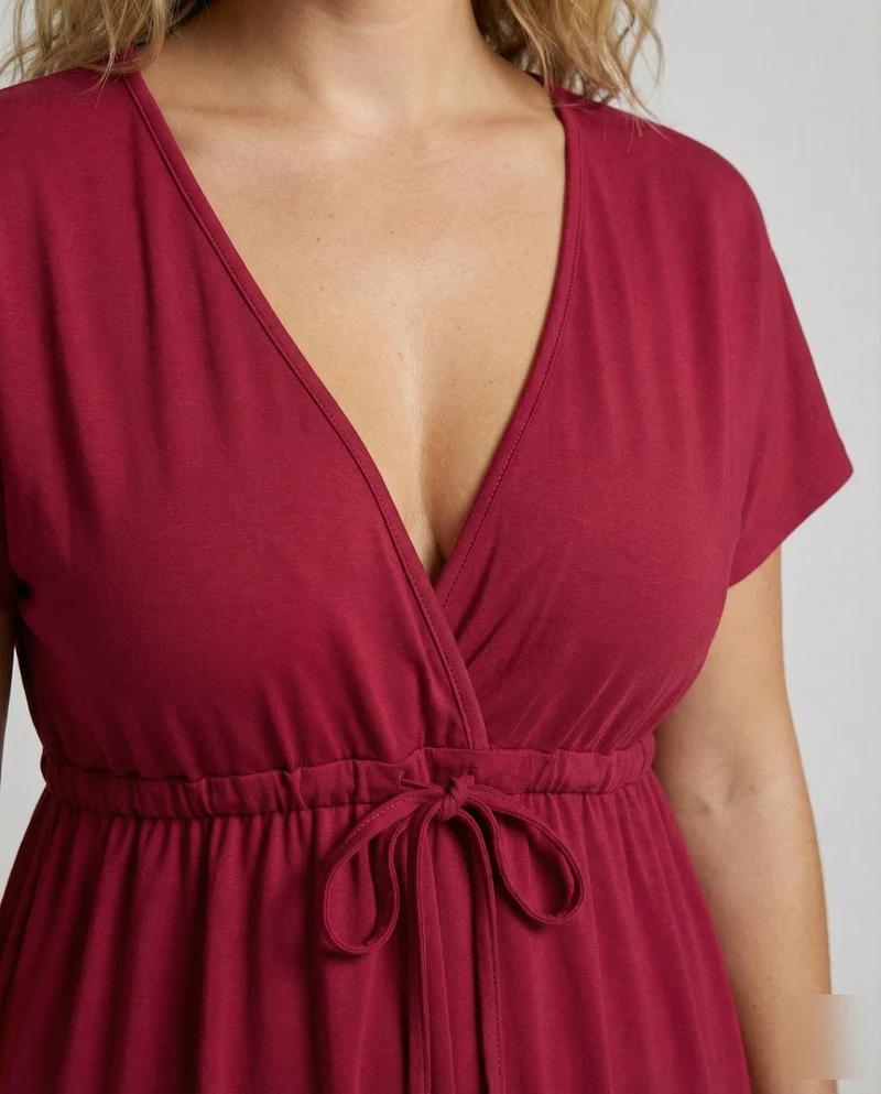 Damen Empire Kleid mit Flügelärmeln