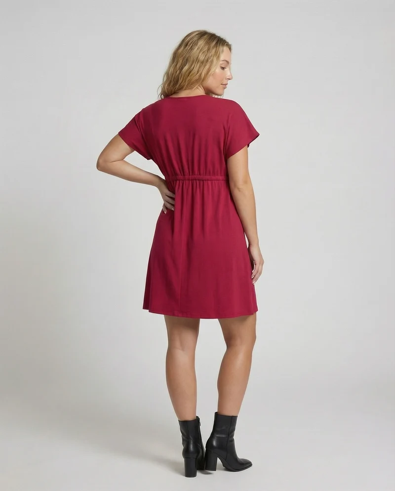 Damen Empire Kleid mit Flügelärmeln