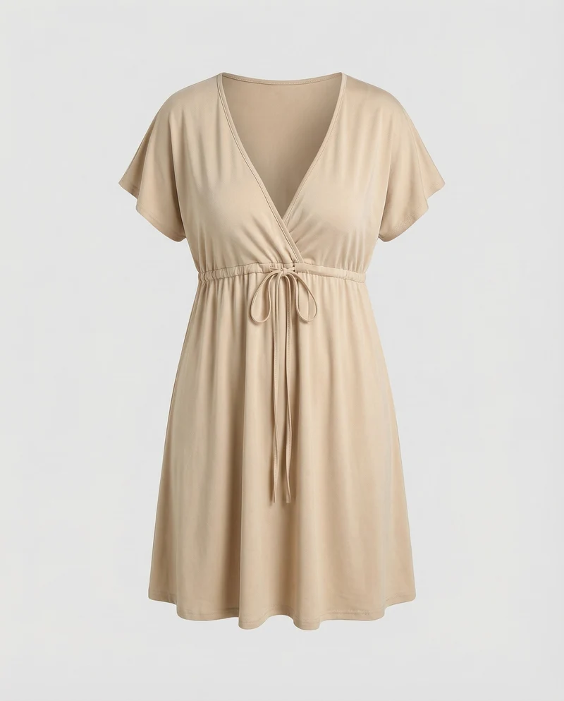 Damen Empire Kleid mit Flügelärmeln