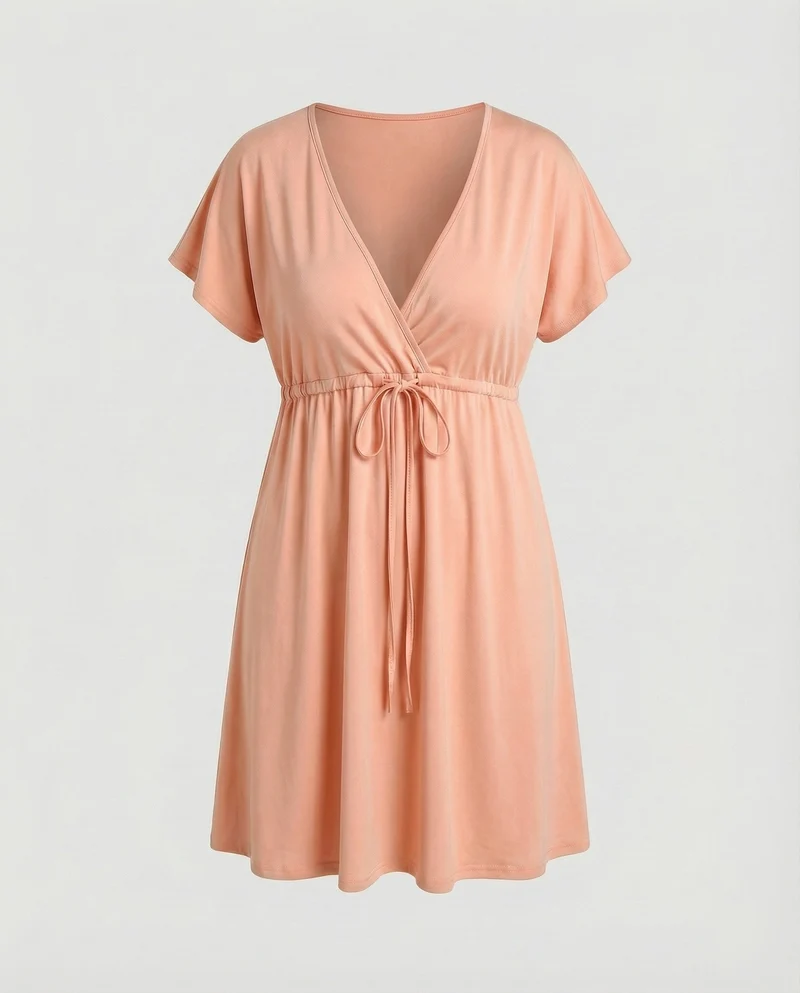 Damen Empire Kleid mit Flügelärmeln
