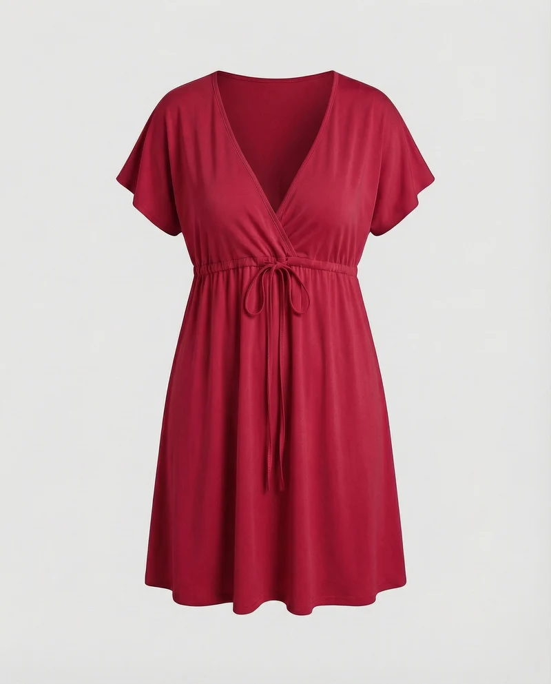 Damen Empire Kleid mit Flügelärmeln