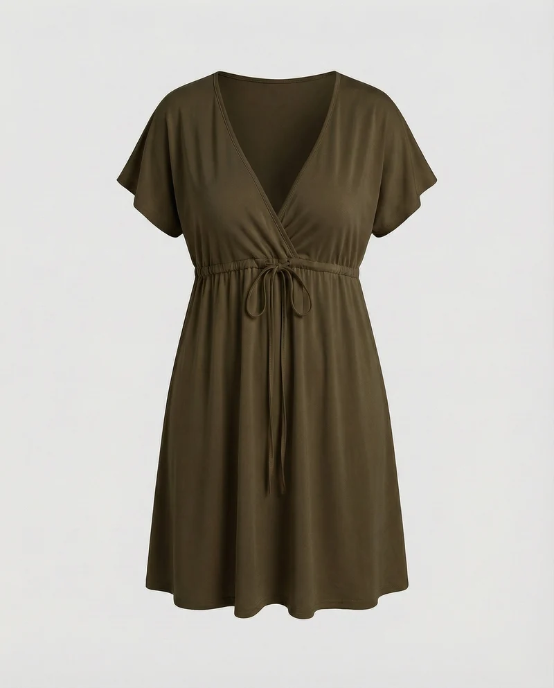 Damen Empire Kleid mit Flügelärmeln