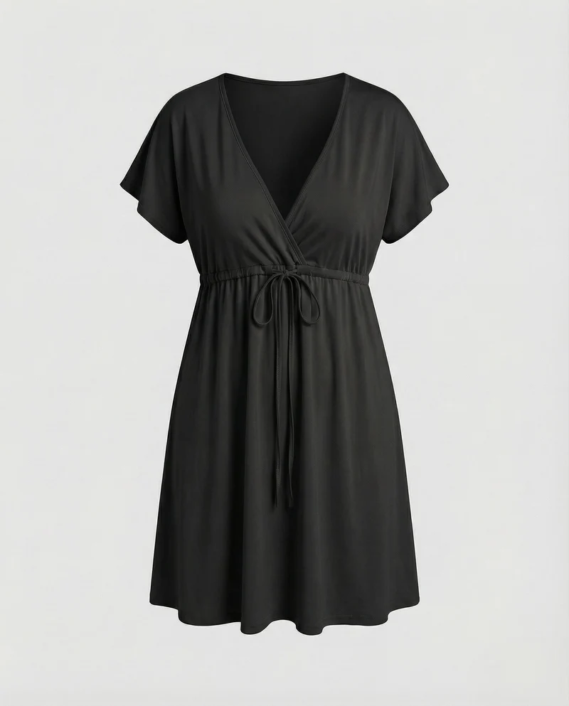 Damen Empire Kleid mit Flügelärmeln