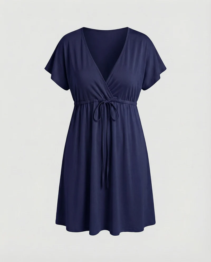 Damen Empire Kleid mit Flügelärmeln