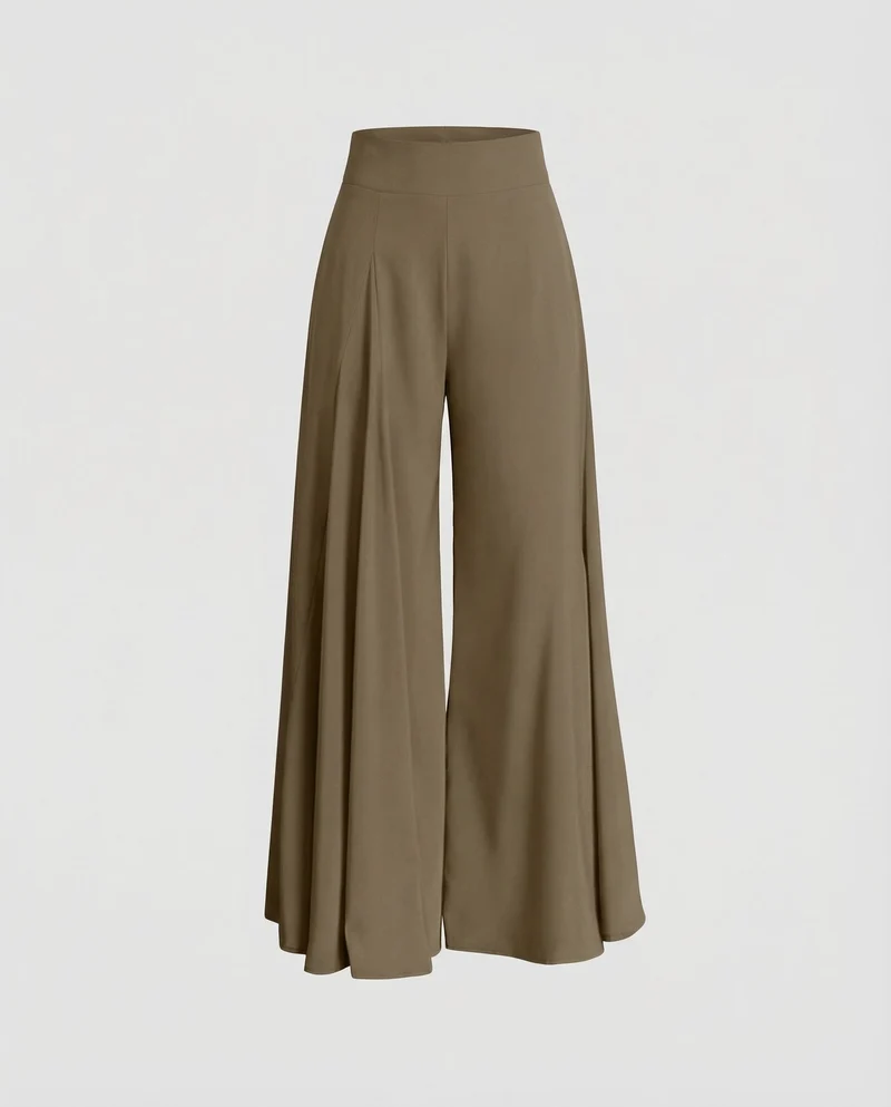 Damen Palazzo Hose Extraweit High Waist