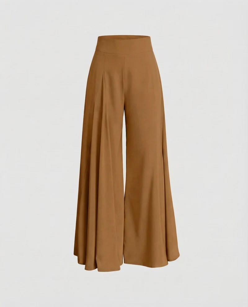 Damen Palazzo Hose Extraweit High Waist