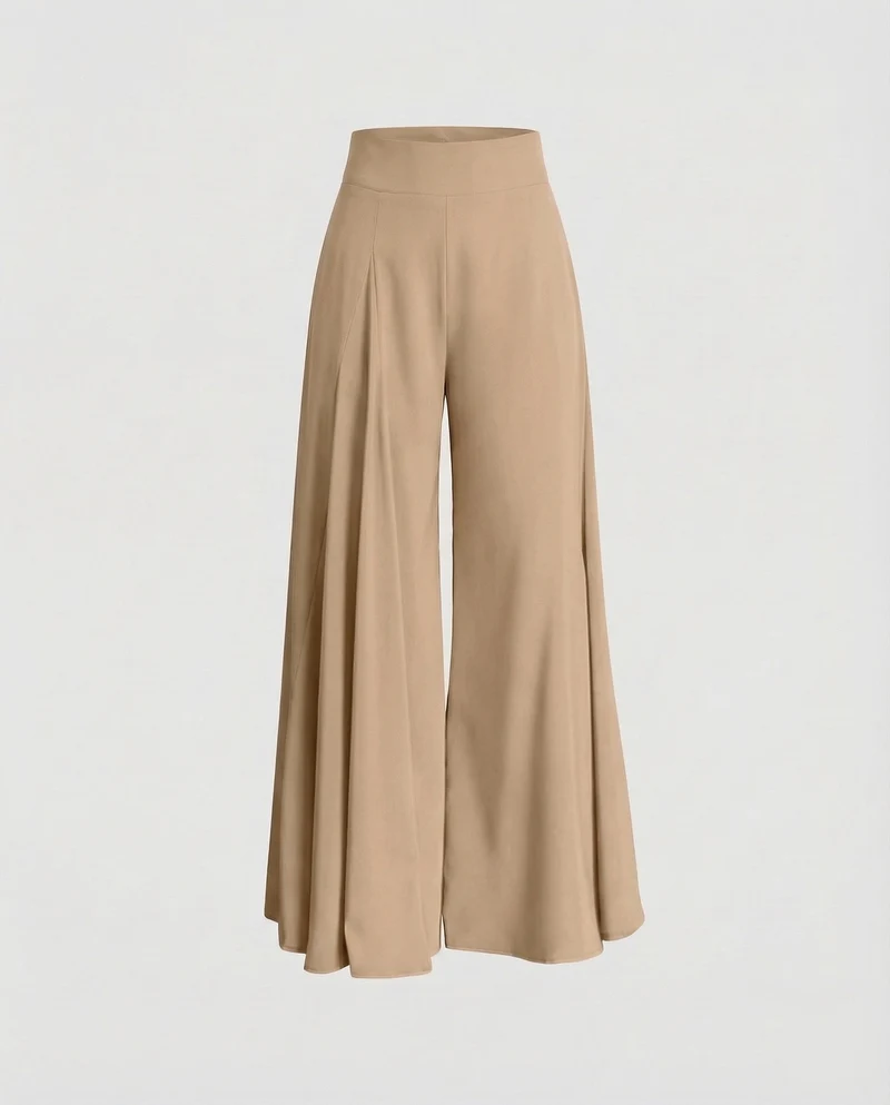 Damen Palazzo Hose Extraweit High Waist