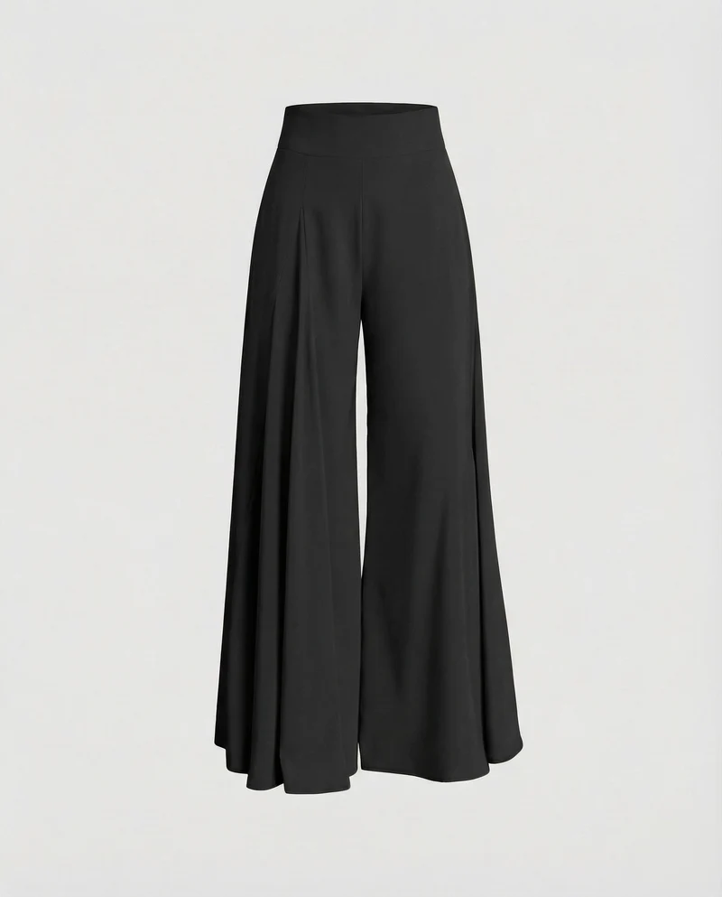 Damen Palazzo Hose Extraweit High Waist
