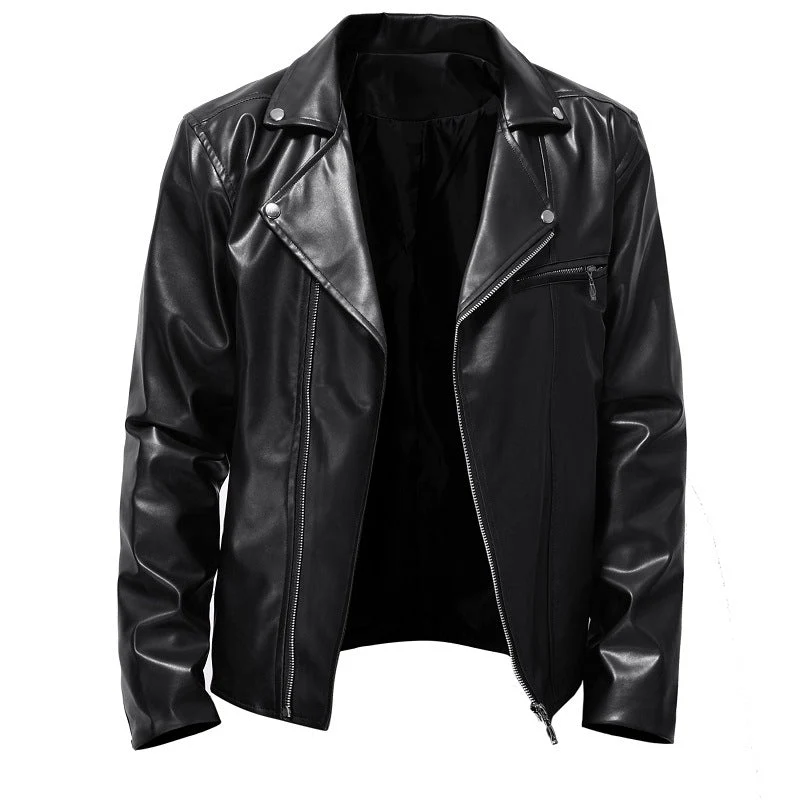 Herren Bikerjacke aus hochwertigem Kunstleder