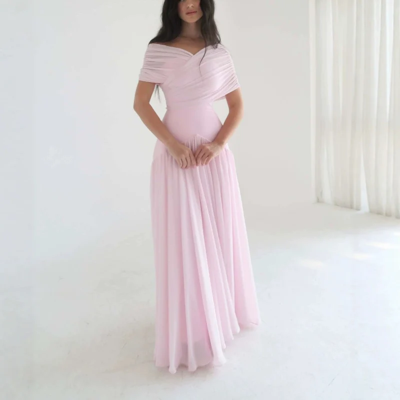 Damen Elegantes Maxikleid mit Wickeloptik und transparenten Ärmeln Nord Taschen