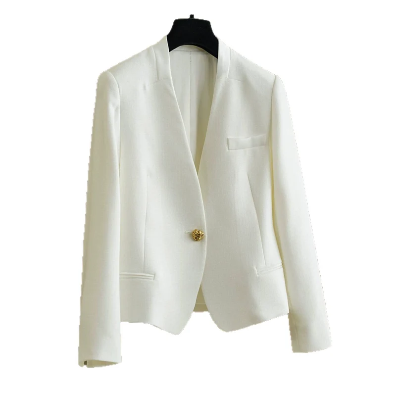 Damen Klassischer Blazer mit glänzendem Knopf Nord Taschen