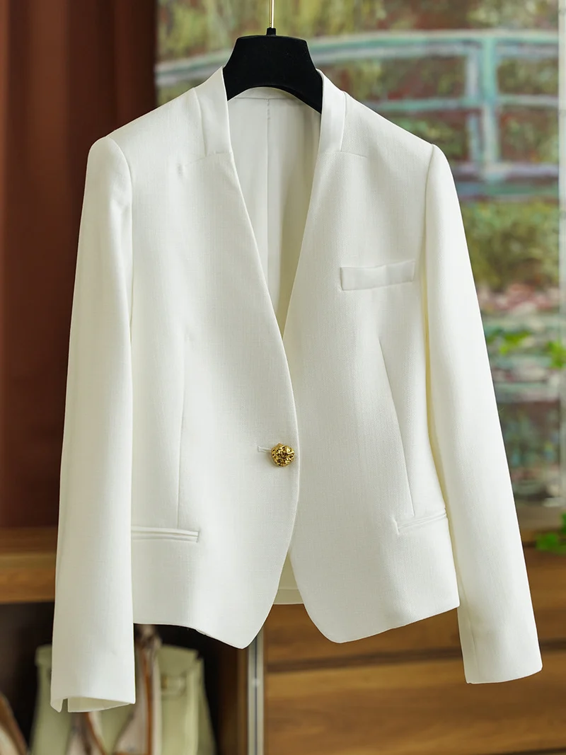 Damen Klassischer Blazer mit glänzendem Knopf Nord Taschen
