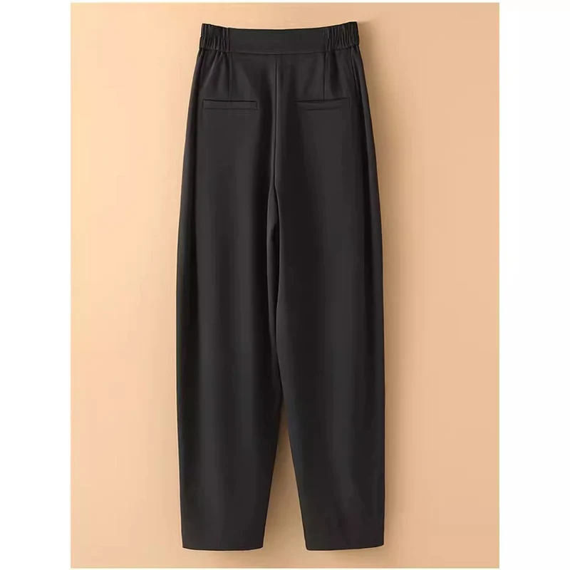 Damen Hoch taillierte, bequeme Stoffhose Nord Taschen