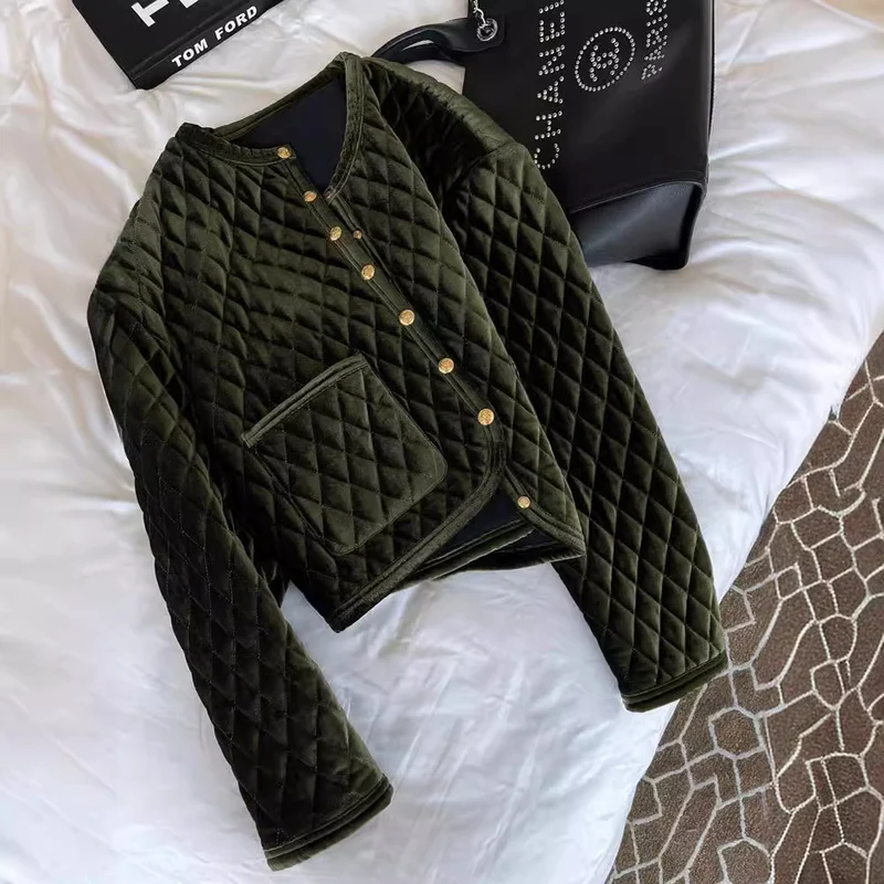Damen Gemusterte Steppjacke Nord Taschen