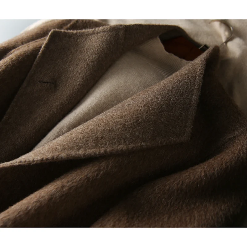 Damen Eleganter Wollmantel mit Stehkragen Nord Taschen