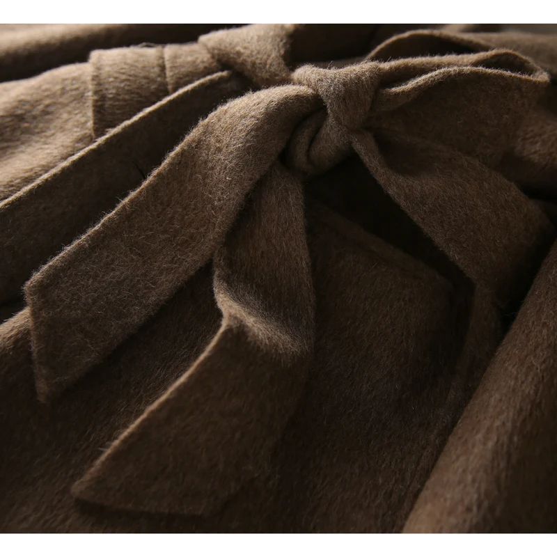 Damen Eleganter Wollmantel mit Stehkragen Nord Taschen