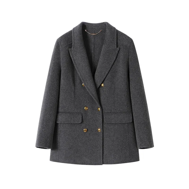 Damen Eleganter Wollmantel Nord Taschen