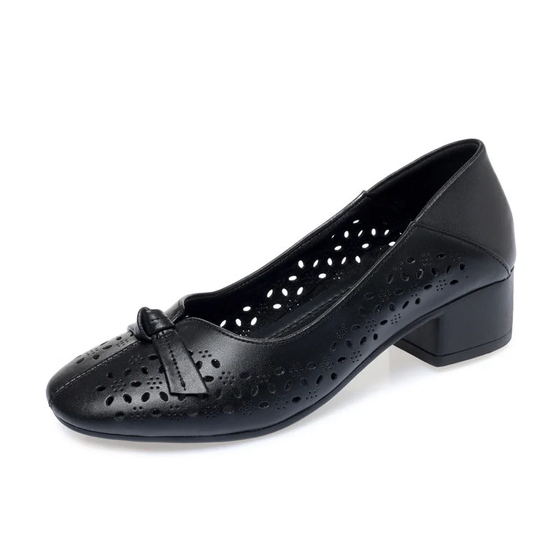 Damen Elegante und luftige Ballerinas mit modischem Lochdesign und komfortablem Absatz
