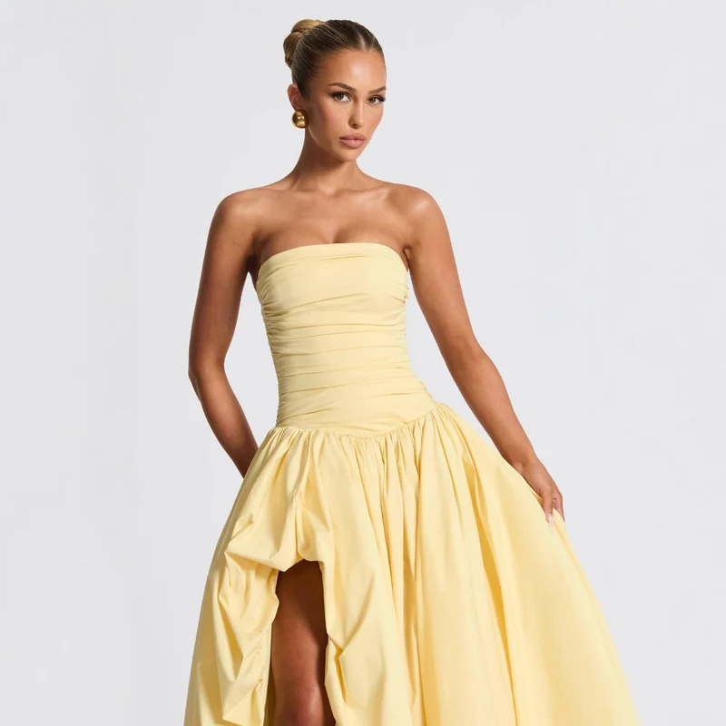 Damen Abendkleid mit figurbetontem Oberteil und asymmetrischem Rock