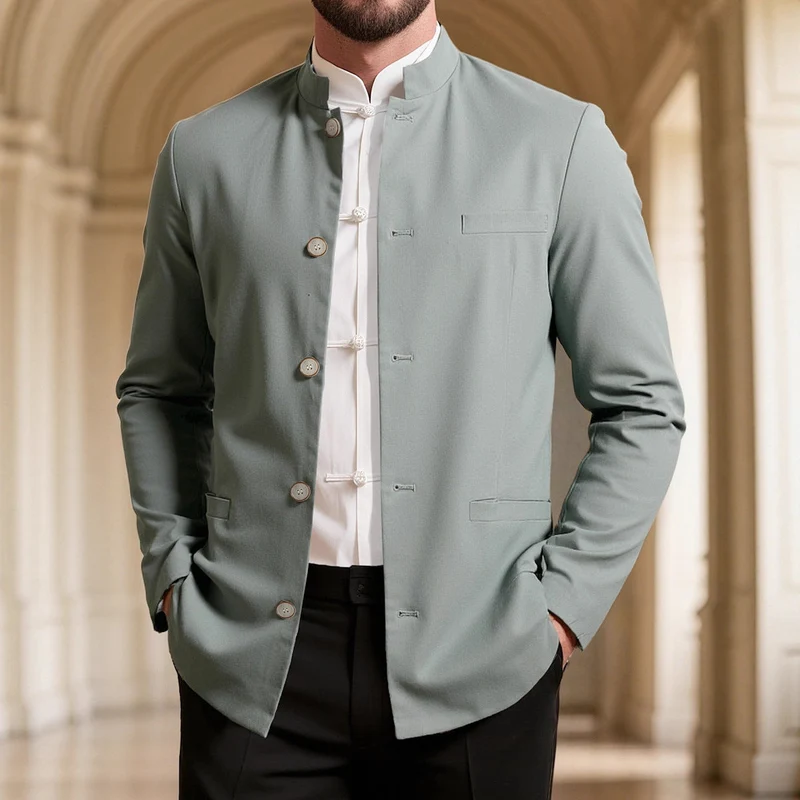 Herren modischer Stehkragenblazer