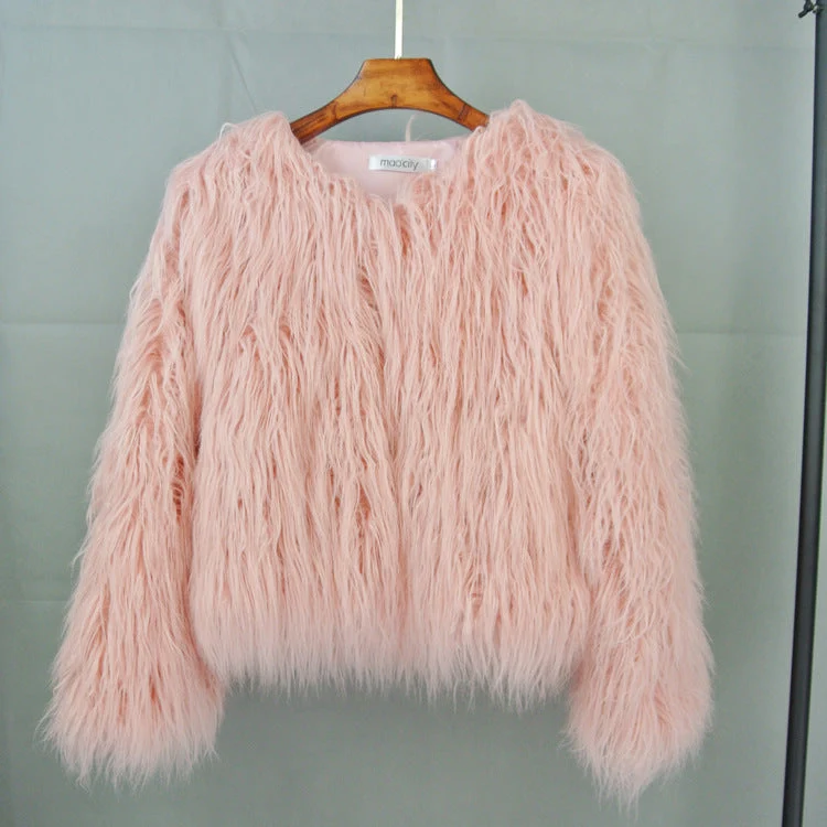 Damen statement Fleece-Jacke mit voluminösem Look