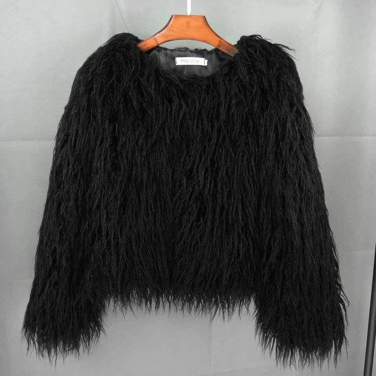 Damen statement Fleece-Jacke mit voluminösem Look