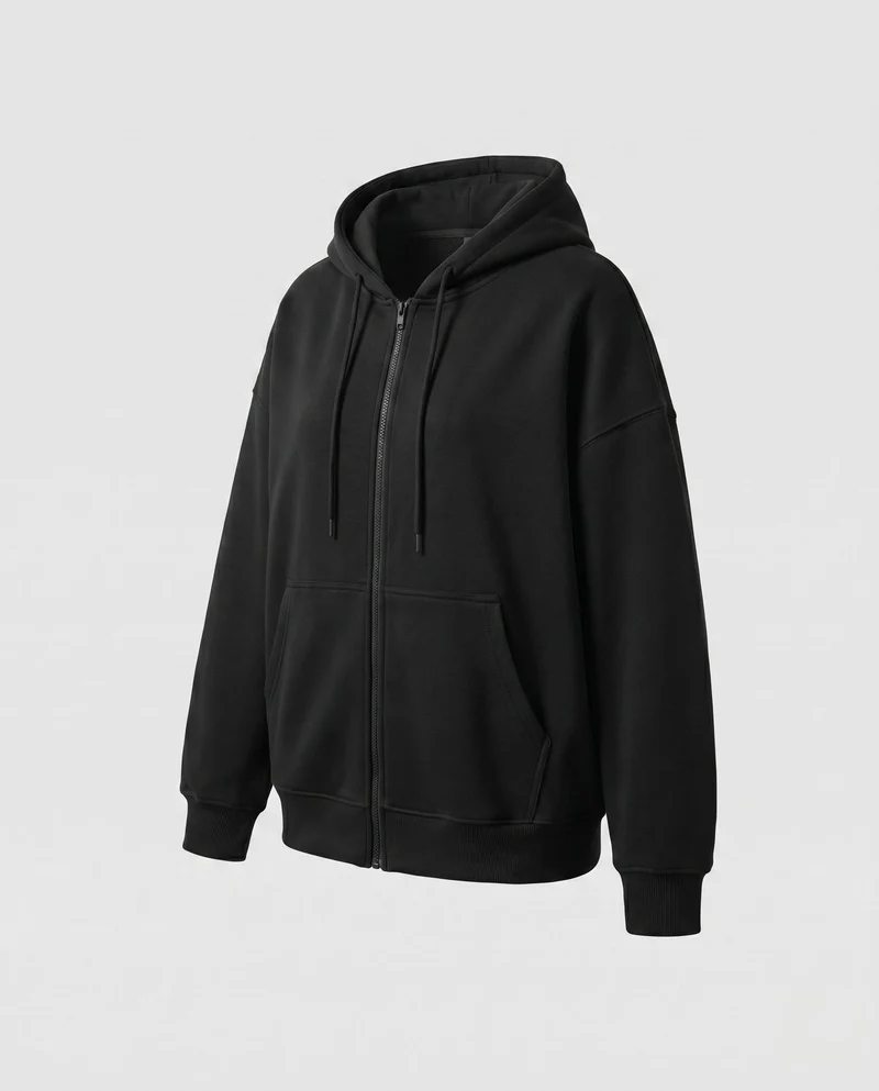 Damen Oversized Kapuzenjacke mit seitlichen Eingrifftaschen