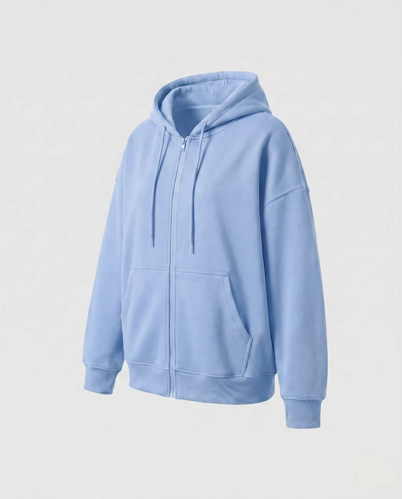 Damen Oversized Kapuzenjacke mit seitlichen Eingrifftaschen