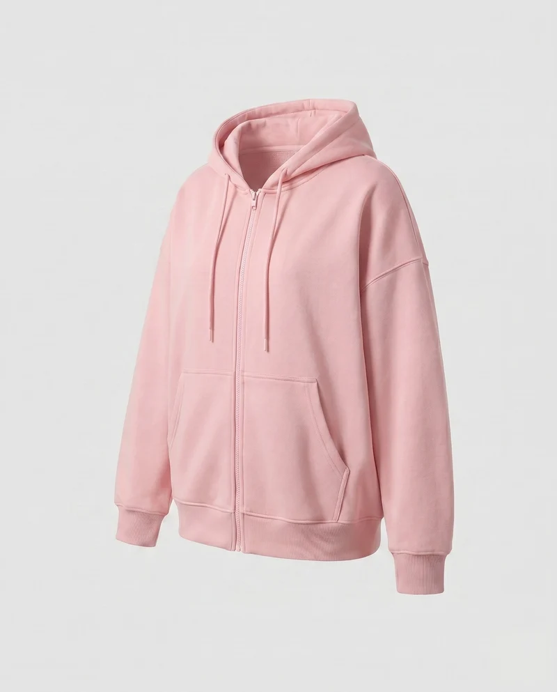 Damen Oversized Kapuzenjacke mit seitlichen Eingrifftaschen