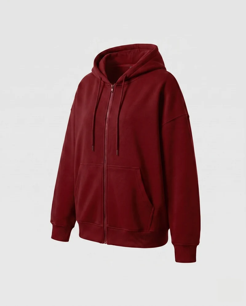 Damen Oversized Kapuzenjacke mit seitlichen Eingrifftaschen