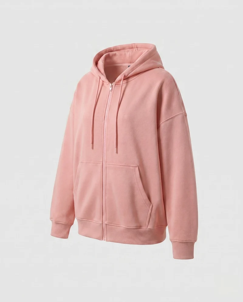 Damen Oversized Kapuzenjacke mit seitlichen Eingrifftaschen