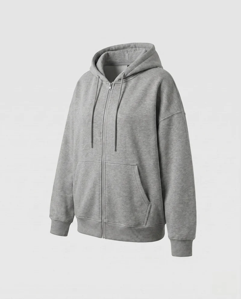 Damen Oversized Kapuzenjacke mit seitlichen Eingrifftaschen