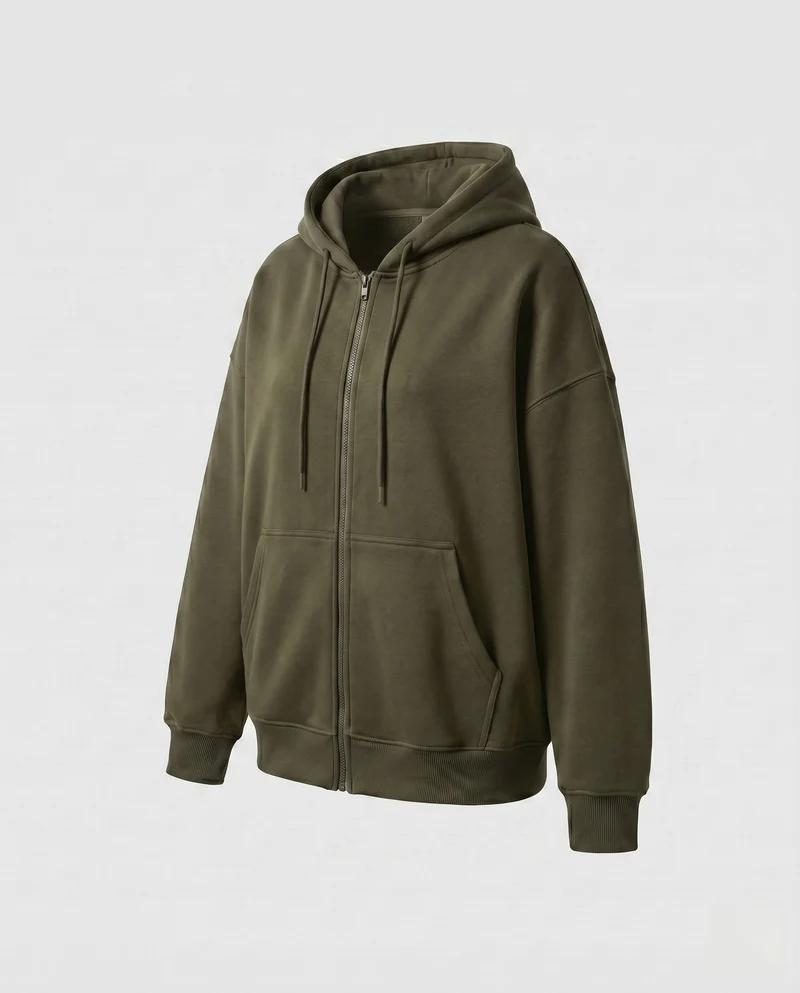 Damen Oversized Kapuzenjacke mit seitlichen Eingrifftaschen